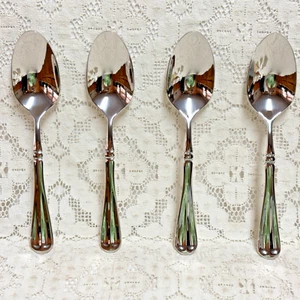 Mikasa French Countryside Oval Soup Spoons 7 1/4" 18/10 Stainless Steel Set of 4 - Picture 1 of 5
