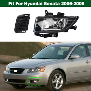 Left Front Bumper Fog Light Lamp + Cover Bezel Trim For Hyundai Sonata 2006-2008 - Picture 1 of 10