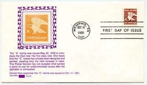 1948  'C' (20c) Eagle Non Denominated booklet single Carrollton FDC - Picture 1 of 1
