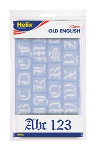 30mm Old English Letter Stencil Set - 2 Piece with Numbers & Symbols - Picture 1 of 4