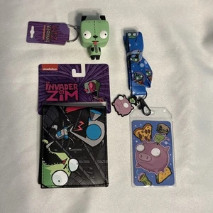 Invader Zim Gir Keychain Wallet And Lanyard Alien Piggy Set - Picture 1 of 11