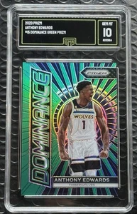 2023-24 Prizm Anthony Edwards Dominance Green Gem Mnt 10 #15 Insert Timberwolves - Picture 1 of 3
