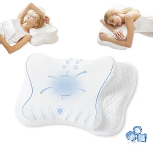 Adjustable Neck Pillow, Cooling Ergonomic Side Sleeper Pillow, Contour Neck S... - Picture 1 of 7
