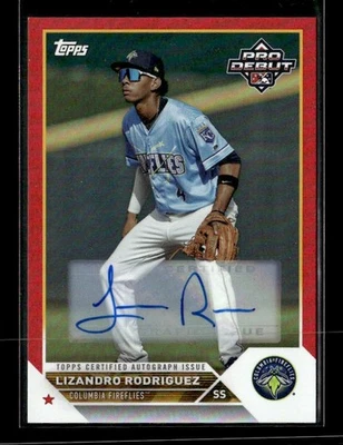 2023 Topps Pro Debut #PD-92 Lizandro Rodriguez Auto Red #/10 - Image 1 of 2