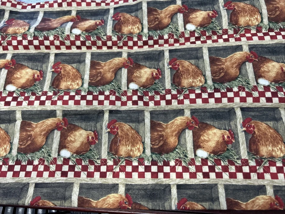 Country Rustic Fabric - Sunny Side Farm Rooster Stripe - Springs YARD - Image 1 of 1