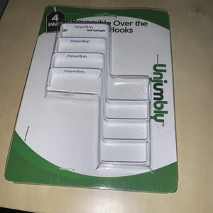 Unjumbly 4 Pack Over The Door Hooks - Fitting Door Width Between 1 3/8" - 1 3/4” - Picture 1 of 5