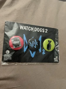 UBISOFT WATCHDOGS 2 - 3 BUTTON PIN SET 2016 GAMESTOP EXCLUSIVE FACTORY SEALED - Picture 1 of 2