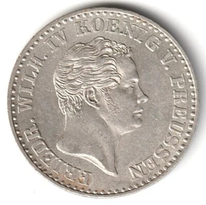 1842-A German States Prussia 2-1/2 Silver Groschen Nice High Grade Free Shipping - Picture 1 of 2