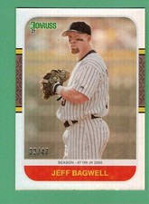 2021 PANINI DONRUSS JEFF BAGWELL SEASON STAT LINE 32/47 ASTROS