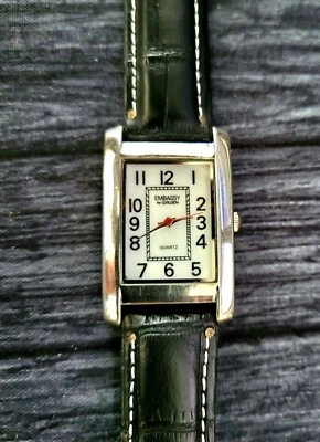 Reloj sin mangas negro raro vintage Embassy Gruen esfera fregona para hombre Foto 1 de 4