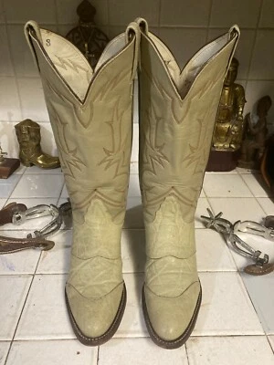 BOTAS DE COURO TONY LAMA VINTAGE EUA ROCKABILLY WESTERN COWBOY TRAIL BOSS 5.5 - Imagem 1 de 4