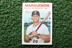 Travis Swaggerty 2020 Topps Heritage Minor League #133 White Border SP #'ed /50