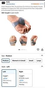 NEU PUSH Ortho MetaGrip Daumenbandage CMC Orthese Linkshand Größe 2 (7,75”- 8,87") - Bild 1 von 11