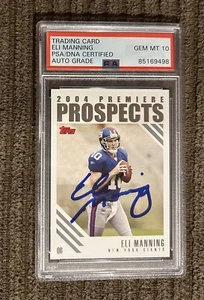 Eli Manning Signed 2004 Topps Premiere Prospect PSA GEM MINT 10 Auto Authentic - Picture 1 of 2