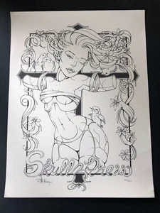 Tiffany Bozic Skullz Press Print Early 2000's Mike Giant Fecalface San Francisco - Picture 1 of 5