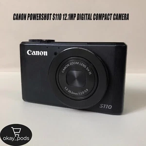 Canon PowerShot S110 12.1MP Digital Compact Camera Black w/Charger + Battery - Picture 1 of 10