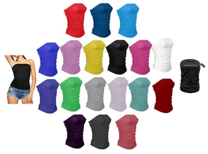 Ärmelloses Damen-T-Shirt Boob Tube Bandeau trägerlos gerissenes Westenoberteil Übergröße - Bild 1 von 19
