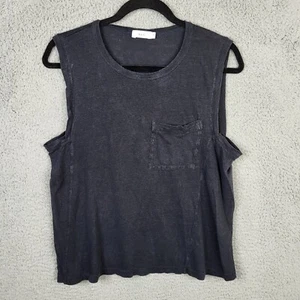 A.L.C Women’s Black 100% Linen pocket Front Tank Top Size M - Picture 1 of 6