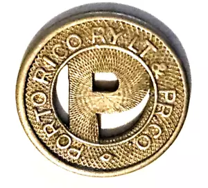 Scheda PASSEGGERO TARIFFA ADULTI PORTO RICO TROLLEY TRENO 1926 P token transito moneta - Foto 1 di 6
