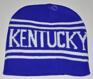 Kentucky Azul y Blanco Rayas Tejido Medias Gorro Suave Adulto Talla ¡Nuevo!! - Imagen 1 de 2