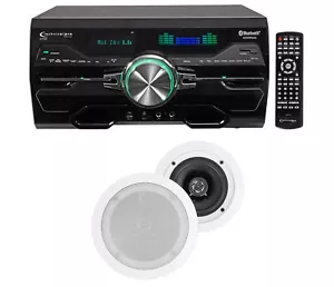 DV4000 4000w Bluetooth Home Theater DVD Receiver+2) 5.25" White Ceiling Speakers - Picture 1 of 12