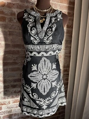 White House Black Market Sleeveless Flower Print 100% Silk A-Line Mini Dress 0 - Image 1 of 4