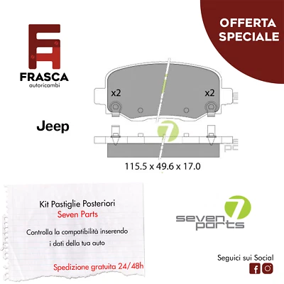Pastiglie Freno Seven Parts Jeep Renegade SUV 1.4 4 x4 1.6 CRD 2.0 1.3 T-GDi - Immagine 1 di 2
