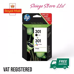 HP N9J72AE 301 Original Ink Cartridges, Black and Tri-Colour, Multipack - Picture 1 of 2