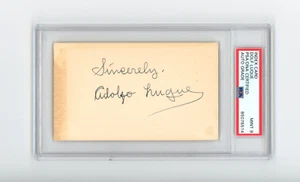 Dolf Luque signed PSA/DNA COA handsignierte Karteikarte Auto D:1957 Adolfo EX RARE! - Bild 1 von 3