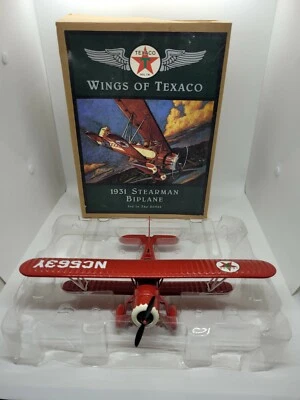 Avión diecast biplano Stearman 1931 Wings Of Texaco con caja original. Foto 1 de 4