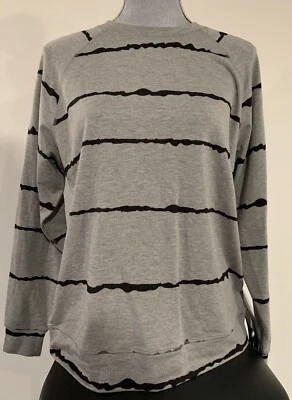 Central Park Women’s Gray Black french Terry pullover Top size M - Image 1 of 4