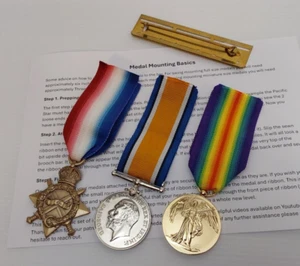 WW1 Trio Set of 3, + Mounting Bar Full Size Medals Quality Replicas D.I.Y set - Picture 1 of 5