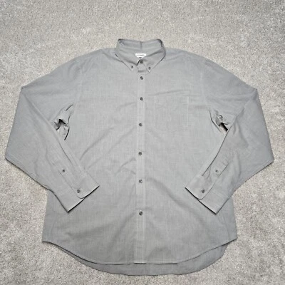 Camisa masculina Old Navy XL cinza slim fit botão manga longa - Imagem 1 de 4