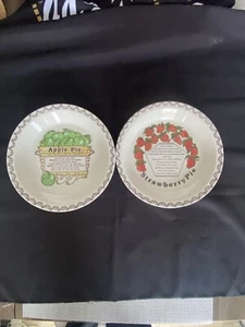Set of 2 Vintage Pie Recipe Baking Dishes - Picture 1 of 12