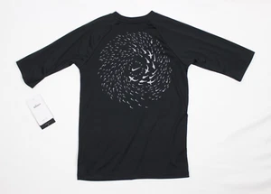 Nike Swim Youth Shirt Shark Graphic Half Sleeve M Medium Black NESSB837 001 - Picture 1 of 3