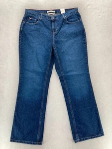 Vintage Tommy Hilfiger Classic Bootcut Jeans Women's 14 Dark Blue Denim 2005 Y2K - Picture 1 of 15