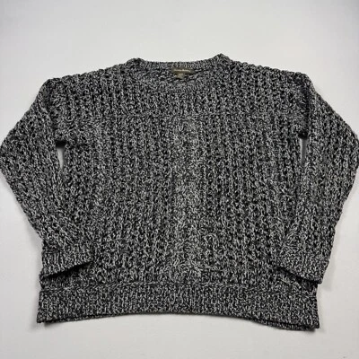 Suéter pulôver feminino Tommy Bahama malha aberta manga longa preto branco médio - Imagem 1 de 4