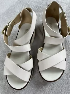 MICHAEL MICHAEL KORS Womens Ivory Darby Toe Wedge Leather Espadrille Shoes 8M - Picture 1 of 7