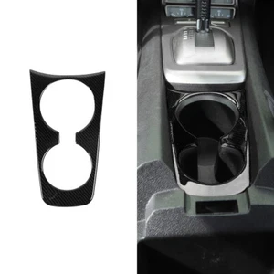 Calcomanías de borde de cubierta de panel portavasos de fibra de carbono real para Chevy Camaro 2012-2015 - Imagen 1 de 10