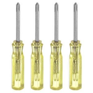 4Pcs PH0 Mini Phillips Screwdriver 2mm Magnetic Cross Head 45mm Length, Yellow - Picture 1 of 6