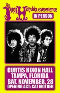 Jimi Hendrix 1968 Tampa Concert Poster 11 X 17 Framed - Picture 1 of 2