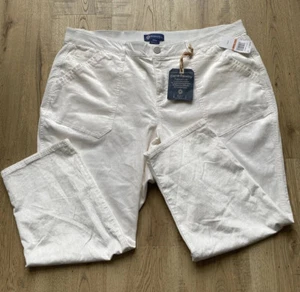 Pantaloni donna Democracy AB Solution in velluto a coste muffa e tenuta fuori bianco taglia 24W - Foto 1 di 13