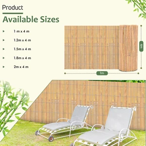 Bamboo Slat Fence Screen Roll Screening Fencing Privacy Sun Panel Garden Outdoor - Picture 1 of 12