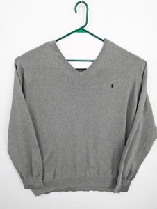 Polo Ralph Lauren Men's Pima Cotton Gray V-Neck Long Sleeve Sweater, 3XLT, Tall - Picture 1 of 6