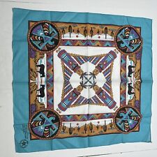 Vintage Native American Aztec Bandana Fast Color Eagle Totems Made In U.S.A.