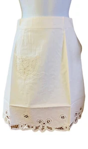 Vintage A Peacock Creations Handmade Battenberg Lace Half Apron Pocket *READ* - Picture 1 of 7
