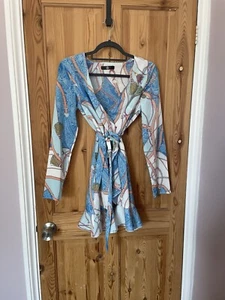 Missguided bright wrap mini dress - size 6 - Picture 1 of 2