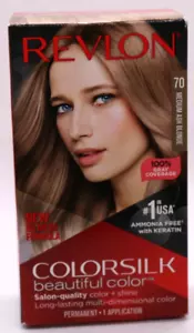 Revlon Colorsilk Beautiful Color Permanent # 70 Medium Ash Blonde 100% Gray Cov - Picture 1 of 6