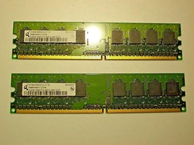2x 512 MB Infineon Qimonda HYS64T64000HU-37-B (PC2-4200 (DDR2-533 MHZ)) 1 GB RAM - Bild 1 von 2