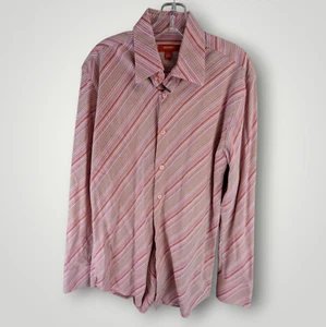 Vintage REPORT Collection Mens L Long Sleeve Shirt Multicolor Button Up 1980's - Picture 1 of 11